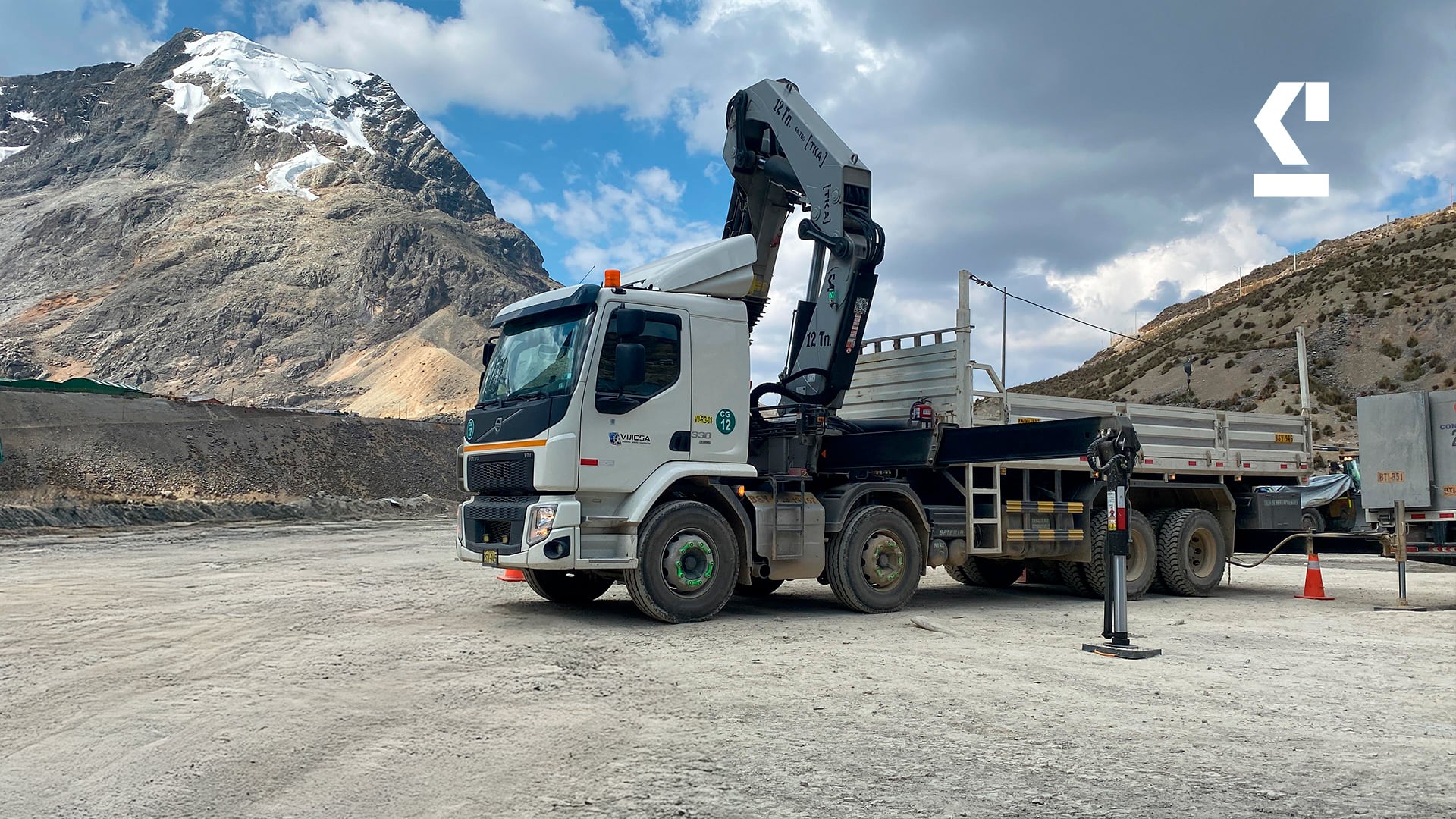 TKA truck-mounted crane operating at a mining worksite