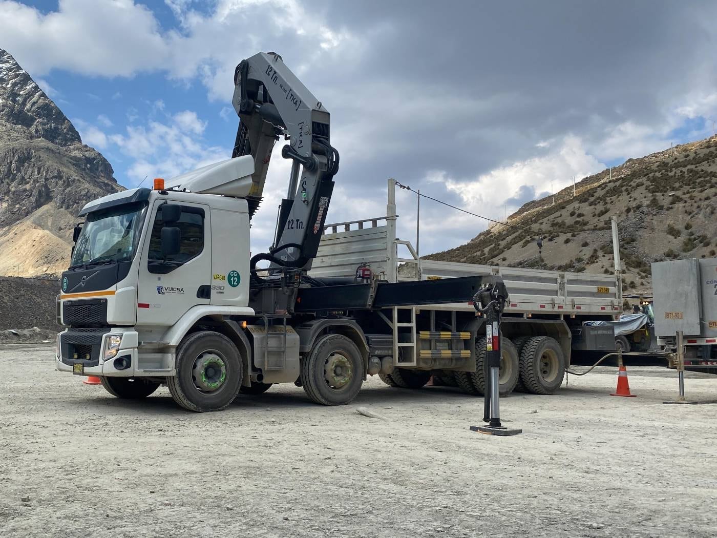 TKA truck-mounted crane at a mining worksite